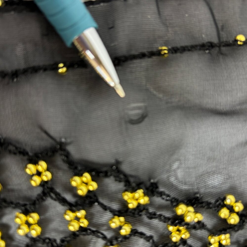 Black Belly Dance Hip Scarf with Three rows of Gold Coins - Picture 8 of 10